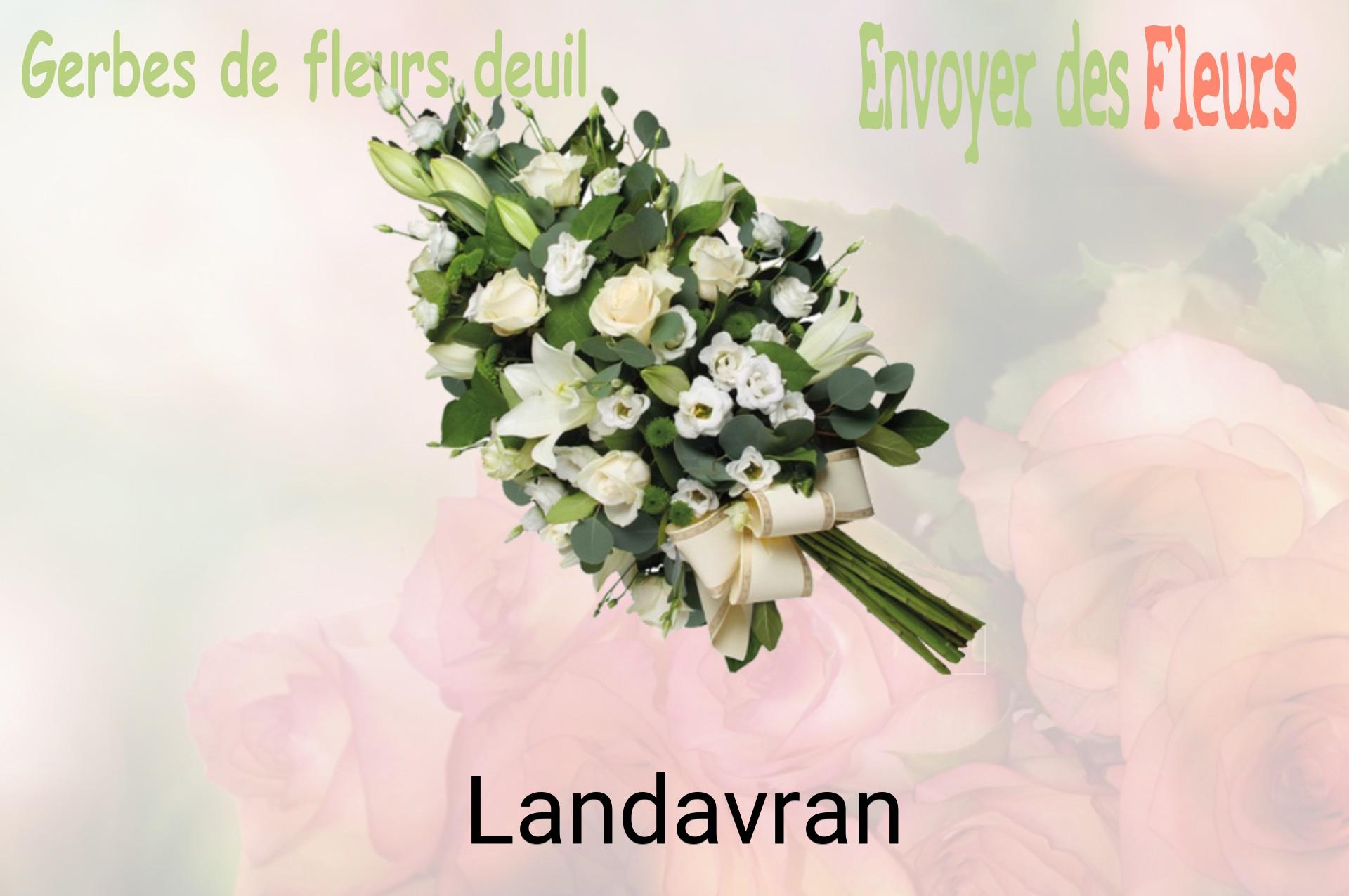 Gerbe de fleurs de deuil livrée à Landavran